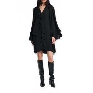 NEW DOROTHEE SCHUMACHER sheer twist mini dress in black